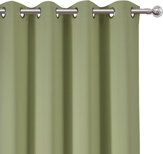 LEMOMO Blackout Curtains 66 x 95 inch/Sage Green Curtains Set of 2 - Image 6
