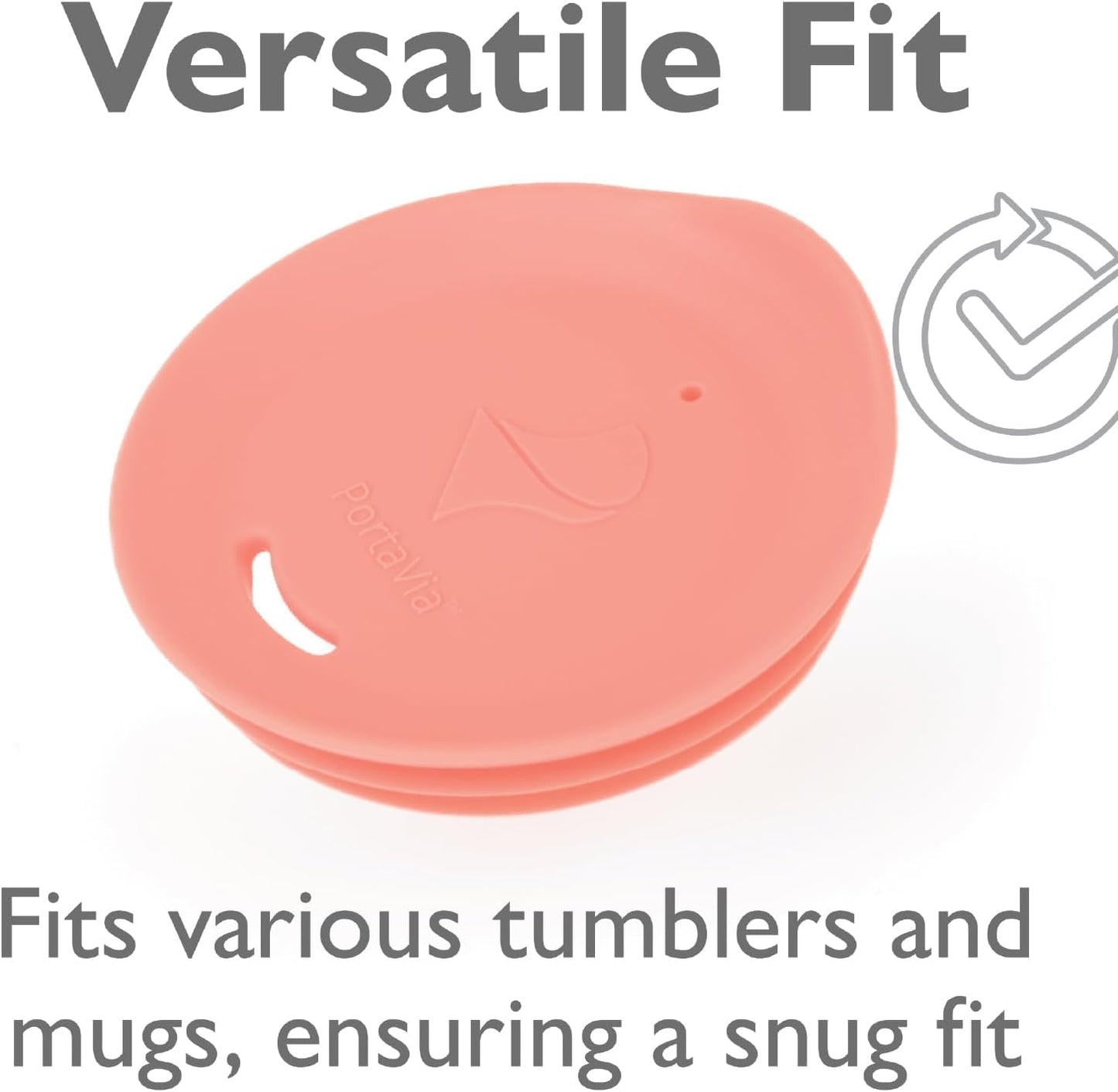 Reusable Coffee Cup Silicone Lid – Fits Most Tumbler, Water Bottle, & Ceramic Coffee Mug Between 3"-3¼" – Dishwasher-Safe Travel Mug Lid keeps your beverage in your mug (Medium - Coral)