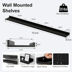 Long Floating Shelves for Wall Decor, Long Wall Mounted Storage Shelf for - Image 3