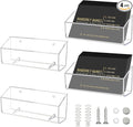 4 Pack Acrylic Business Card Holder, Wall Mount Name Card Holder, Office by Bershaker