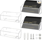 4 Pack Acrylic Business Card Holder, Wall Mount Name Card Holder, Office by Bershaker