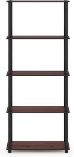 Furinno TURN-N-TUBE Storage Shelves, 5-Tier Book Shelf, Corner Shelf, Toolless - Image 6