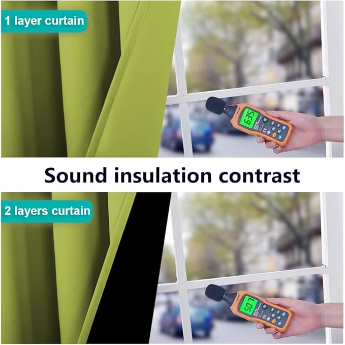 NICETOWN 100% Blackout Curtains 54 inches Long, Fresh Green, 1 Pair, 52 inches - Image 4