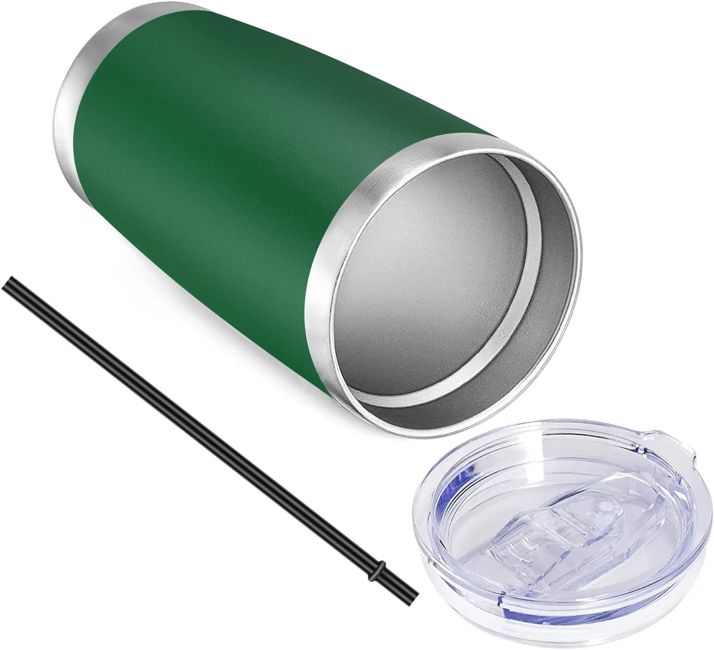 VEGOND 20oz Tumbler with Lid and Straw Stainless Steel Tumbler Cup Vacuum Insulated Double Wall Travel Coffee Mug Powder Coated Coffee Cup(Powder Green 1 Pack)