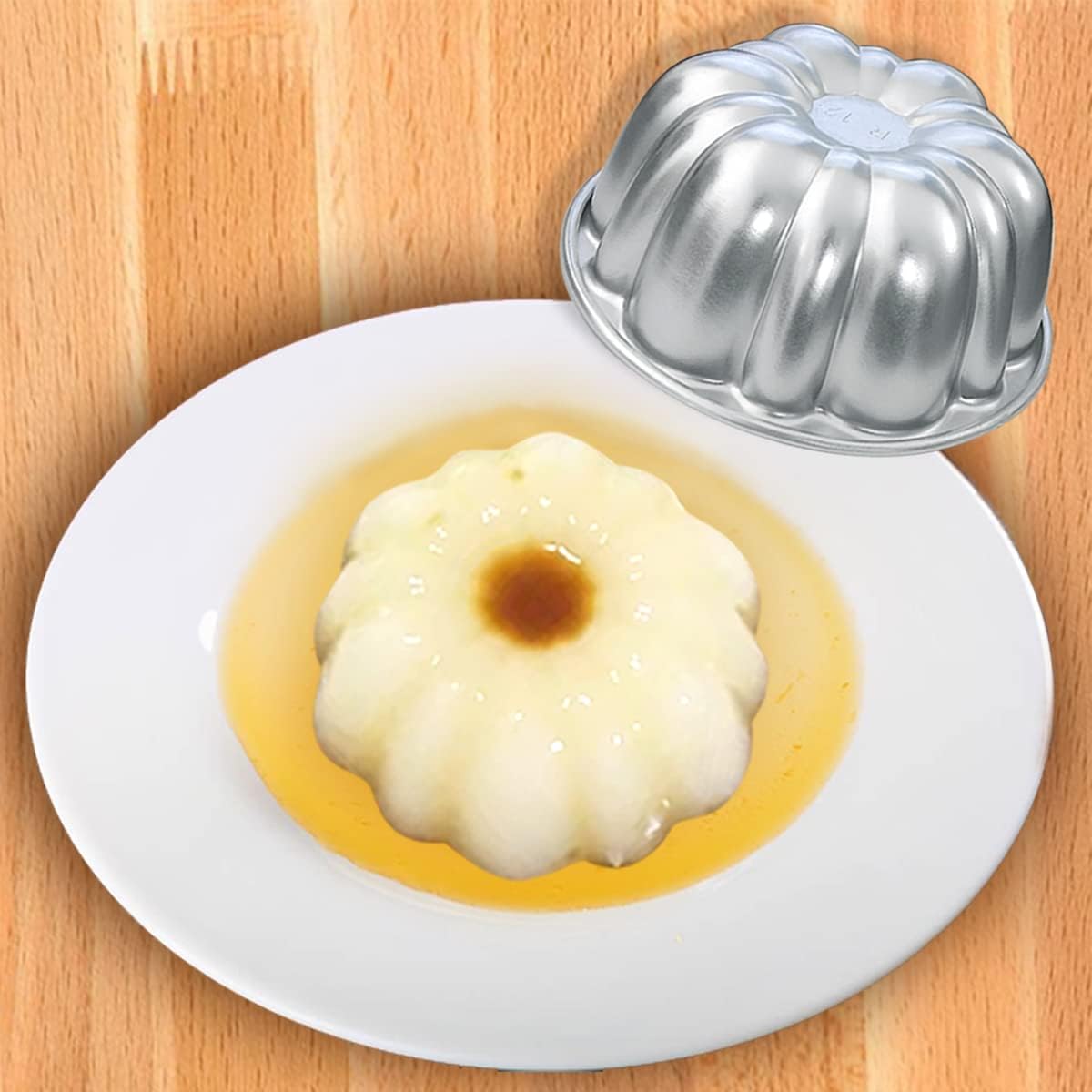 Weilan Cup Cake Molds Aluminum Molds for Jello Pudding Pan Cupcake Muffin Cups Cake Tartlets Nonstick for Steaming and Baking