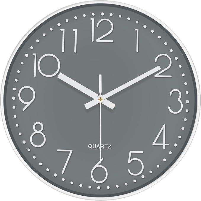Wall Clock, Silent Wall Clocks Battery Operated 10 Inch Modern Non Ticking by MABPEDO