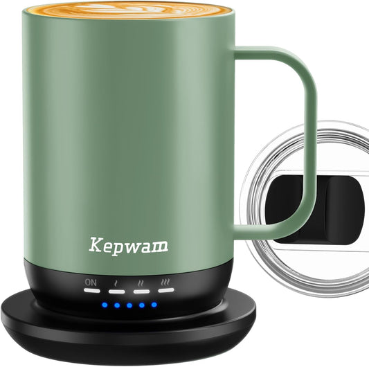 Self Heating Coffee Mug T1-16oz Fast Heating & Ultra Long-Lasting Battery Life, Heated Coffee Mug Up to 149℉ - Touch & App Controlled Coffee Mug, Birthday Gifts for Women and Men