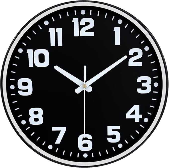 Modern Silent Wall Clock, 10inch Non-Ticking Analog Battery Operated Clock by MABPEDO