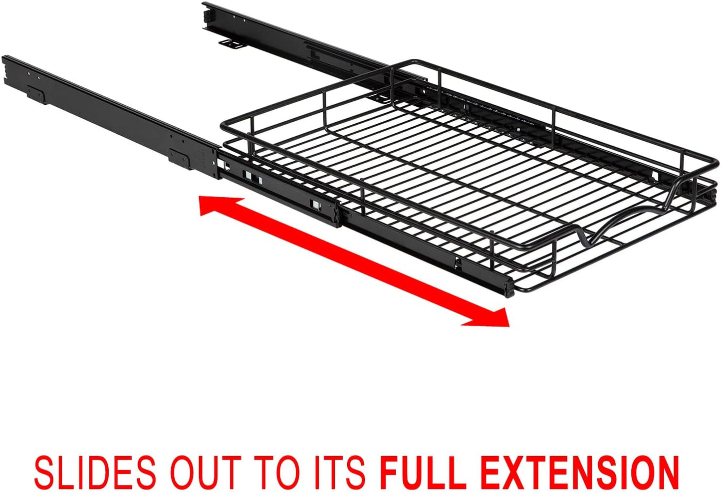 HOLDN’ STORAGE Pull Out Cabinet Organizer, Heavy Duty Caddy w/Lifetime Limited Warranty -14”W x 21”D - Requires At Least 15-1/4” Cabinet Opening, Steel Metal Cabinet Drawers Slide Out, Black