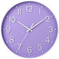 HZDHCLH Purple Wall Clocks Battery Operated, 12 inch Silent Non Ticking Modern by HZDHCLH