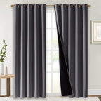NICETOWN Grey Full Shade Curtain Panels, Pair of Energy Smart & Noise Blocking - Image 2