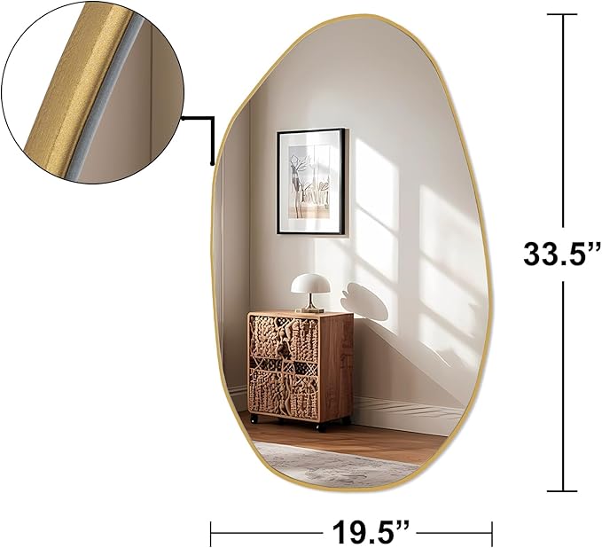 BOMINICA Irregular Wall Mirror Asymmetrical Mirror, Decorative Wall Mirror - Image 4