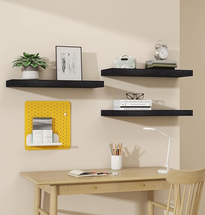 Vervida® 6 Pack Black Floating Shelves, Holds Up to 37 Lbs, - Image 4