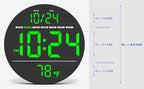 Digital Wall Clock with Large LED Display, Temperature, Auto-Brightness | Small - Image 3