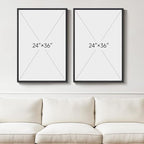 Large Framed Neutral Abstract Minimalist Wall Art Set of 2, Modern Canvas - Image 3