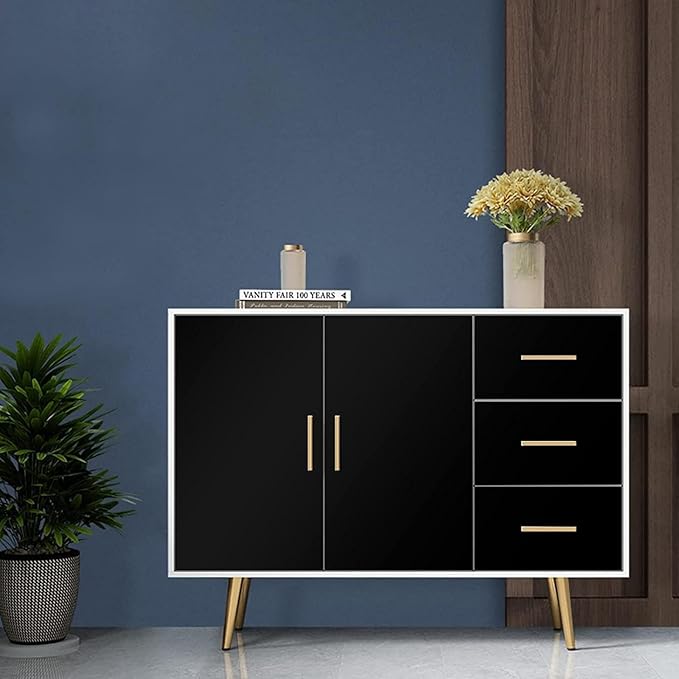 practicalWs 15.7" x393.7" Black Wallpaper Self Adhesive and Removable Peel and - Image 9