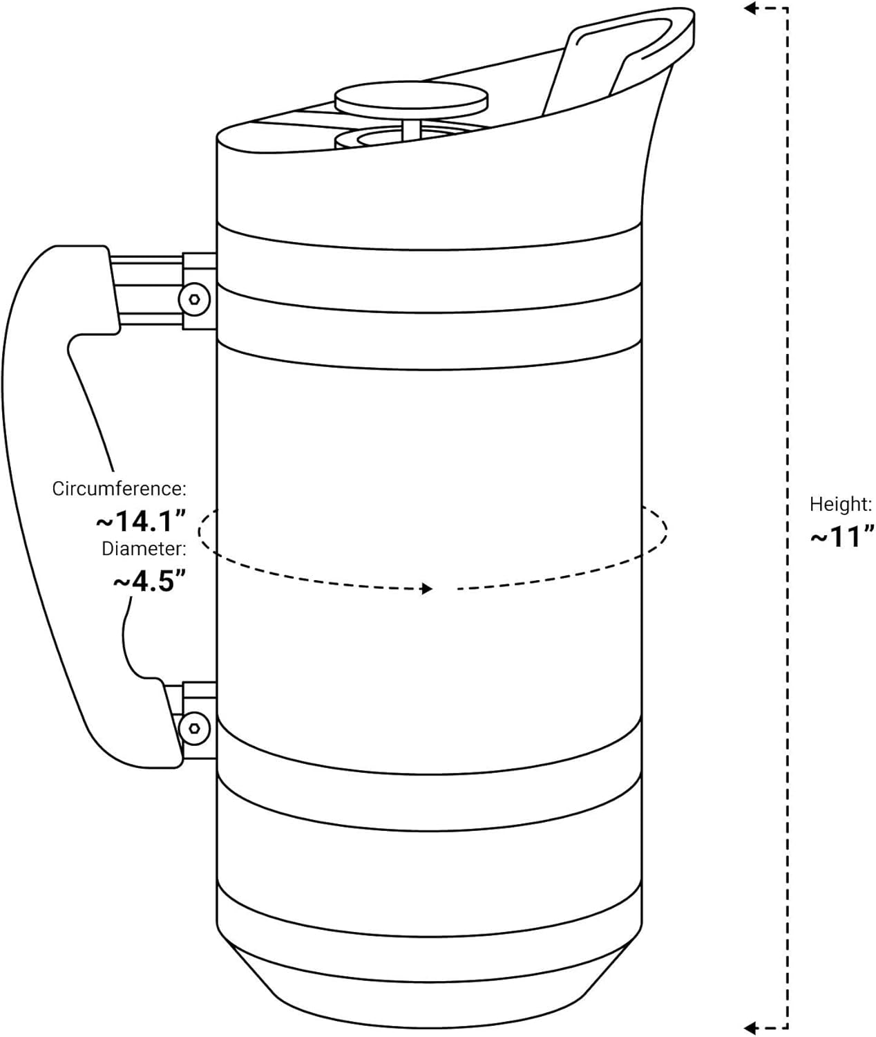 Basecamp Coffee Press - Double Wall Vacuum Insulated Stainless Steel - Bru-Stop Technology, No Grounds in Coffee, No Spill Lid (Snowflake White, 48 fl.oz)