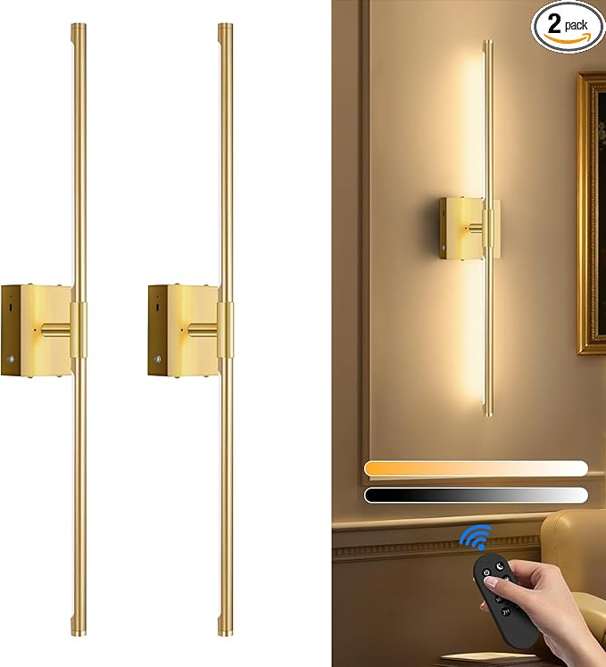SAIMAND Wireless Sconces Set of 2 Battery Operated, 8000mAh USB Rechargeable by SAIMAND