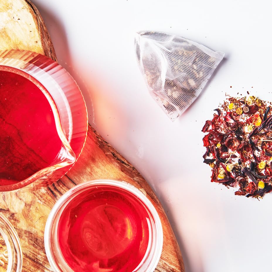 Grace Farms SHINE Wellness Organic Tea Blend (16 Pyramid Sachets) | Hydrating Tea For Skin and Detox | Rooibos, Rosehips, Hibiscus, Tulsi, and Haritaki | Fairtrade and Kosher | Gives Back 100% of Profits