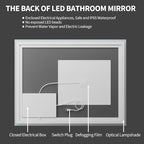 Koonmi 28"x20" LED Mirror for Bathroom, 90CRI Anti-Fog Vanity Mirror - Image 8