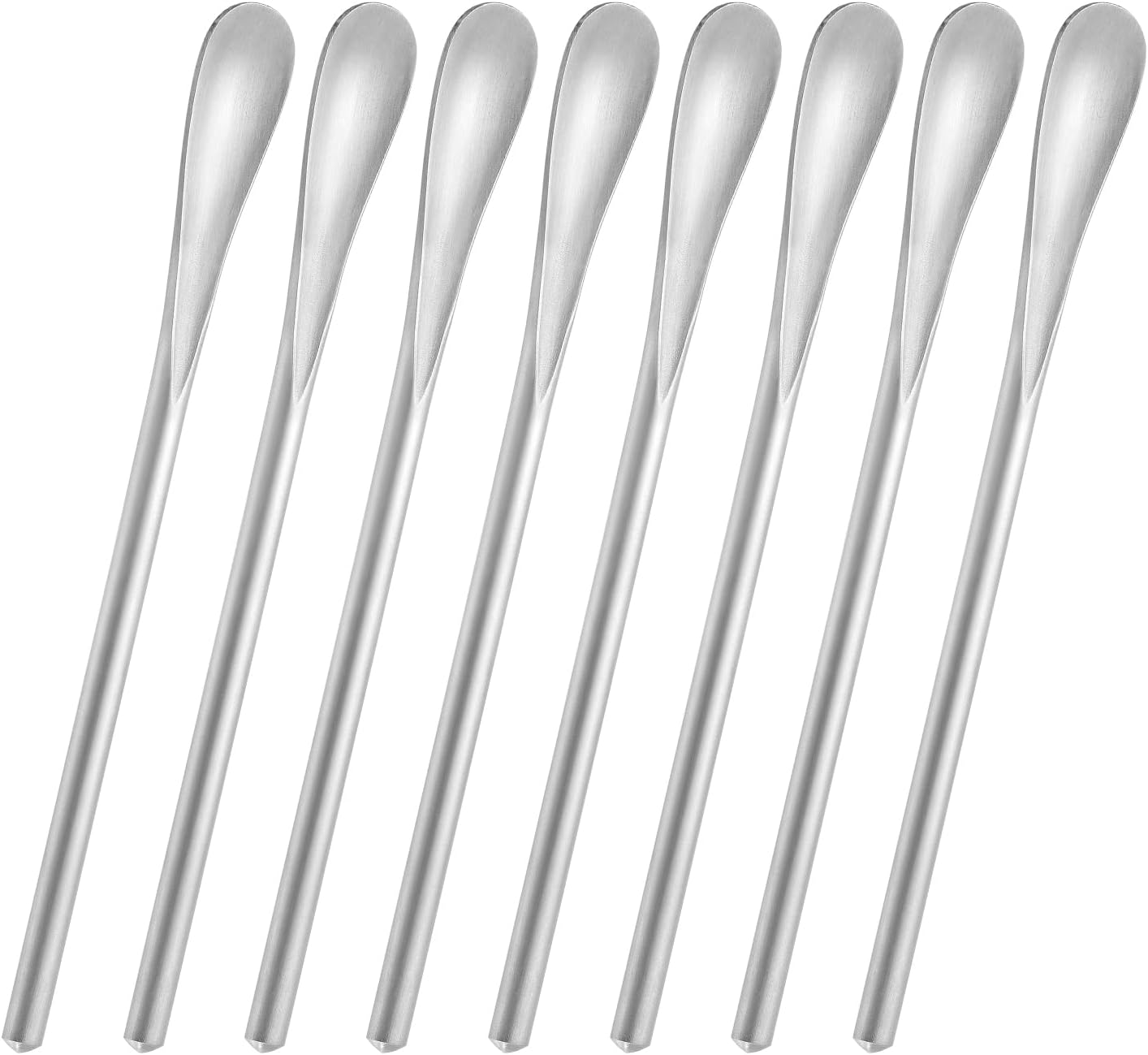 8-Pack 5.0" / 12.8cm Stainless Steel Stirring & Mixing Spoon – Reusable Bar Tool for Coffee, Tea, Iced Drinks & Cocktails