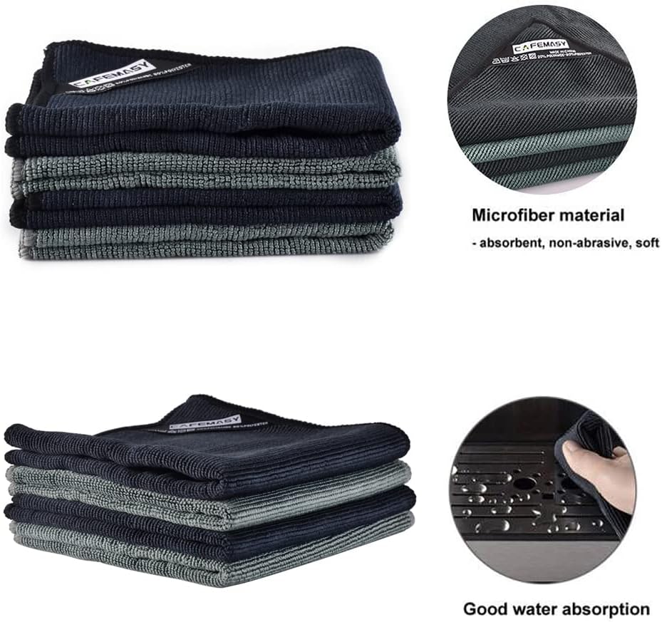 CAFEMASY Barista Towels Espresso Bar Accessories 4 Pack Soft Absorbent Non-Abrasive Micro Cleaning Cloth for Barista to Clean Steam Wand Coffee or Espresso Machine