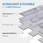 COMSTICKC 3D Whitewash Faux Brick Wall Panel Peel and Stick Wall Covering - Image 4
