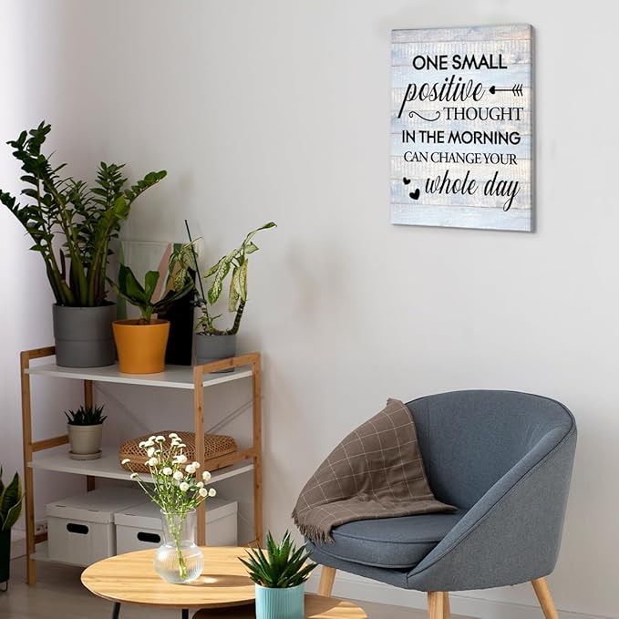 Inspirational Farmhouse Canvas Print Wall Art Decor One Small Positive Thought - Image 5