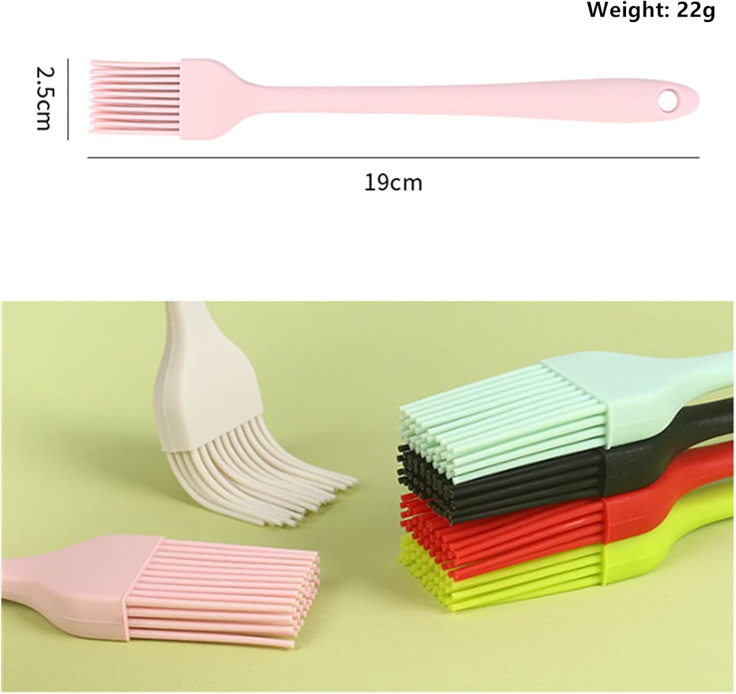 6Pcs Silicone Basting Brush Upgrade Pastry,Heat Resistant Brushes Premium Cooking Brush for Sauce Marinade Meat Glazing Oil BBQ Kitchen Cooking Baking Grilling Flavoring 19cm/7.48"(Small)