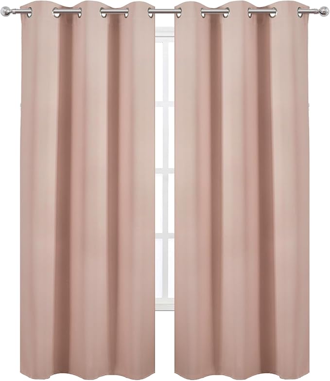 LEMOMO Blush Thermal Blackout Curtains/42 x 84 Inch/Set of 2 Panels Room - Image 2