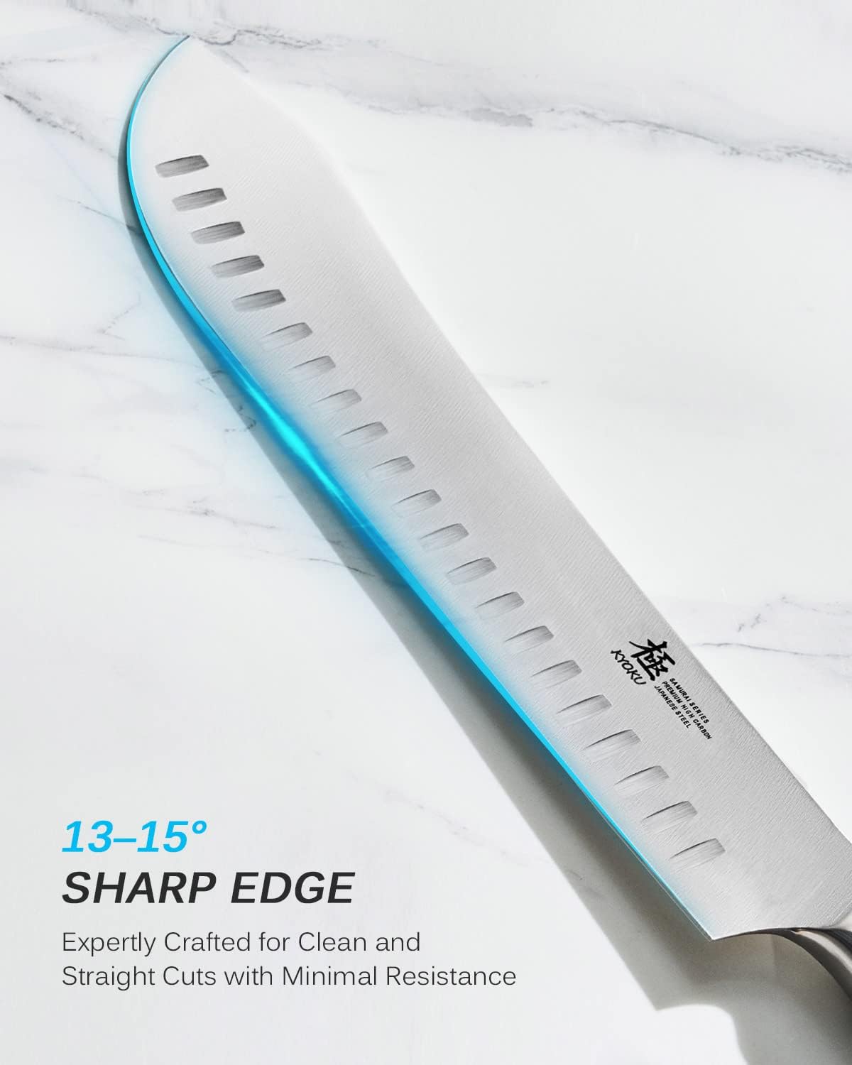 KYOKU 10" Bullnose Butcher Knife, Samurai Series Butcher Knife for Meat Cutting Chopping with Pakkawood Handle, Japanese High Carbon Steel Kitchen Knife for Professional Chef & Cook with Sheath & Case