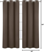 LEMOMO Chocolate Thermal Blackout Curtains/42 x 84 Inch/Set of 2 Panels Room - Image 10