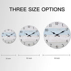 KECYET Wall Clock 8 Inch Silent Non-Ticking Coastal Beach Style Wall Clocks - Image 3