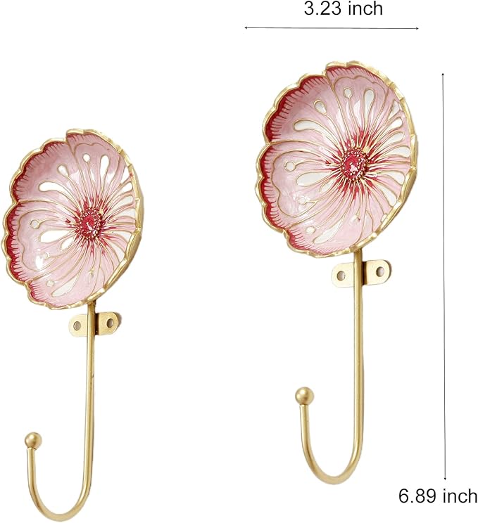Vintage Wall Hooks Decorative Rack Hangers, 2 Pack Metal Wall Mounted Hook - Image 2