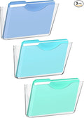 SUPEASY Clear Acrylic Wall File Organizer, One-Piece Wall Mount File Holder by SUPEASY