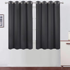 LEMOMO Blackout Curtains 66 x 54 Inch Long Dark Grey Curtains Set of 2 Panels by Lemomo