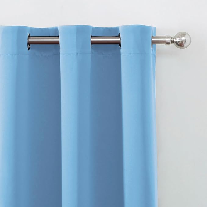 LEMOMO Blackout Curtains 52 x 90 Inch Long Sky Blue Curtains Set of 2 Panels - Image 6