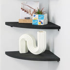 JORIKCHUO 12 inch Corner Shelf, Round End Wall Mounted Floating Shelf - Image 4