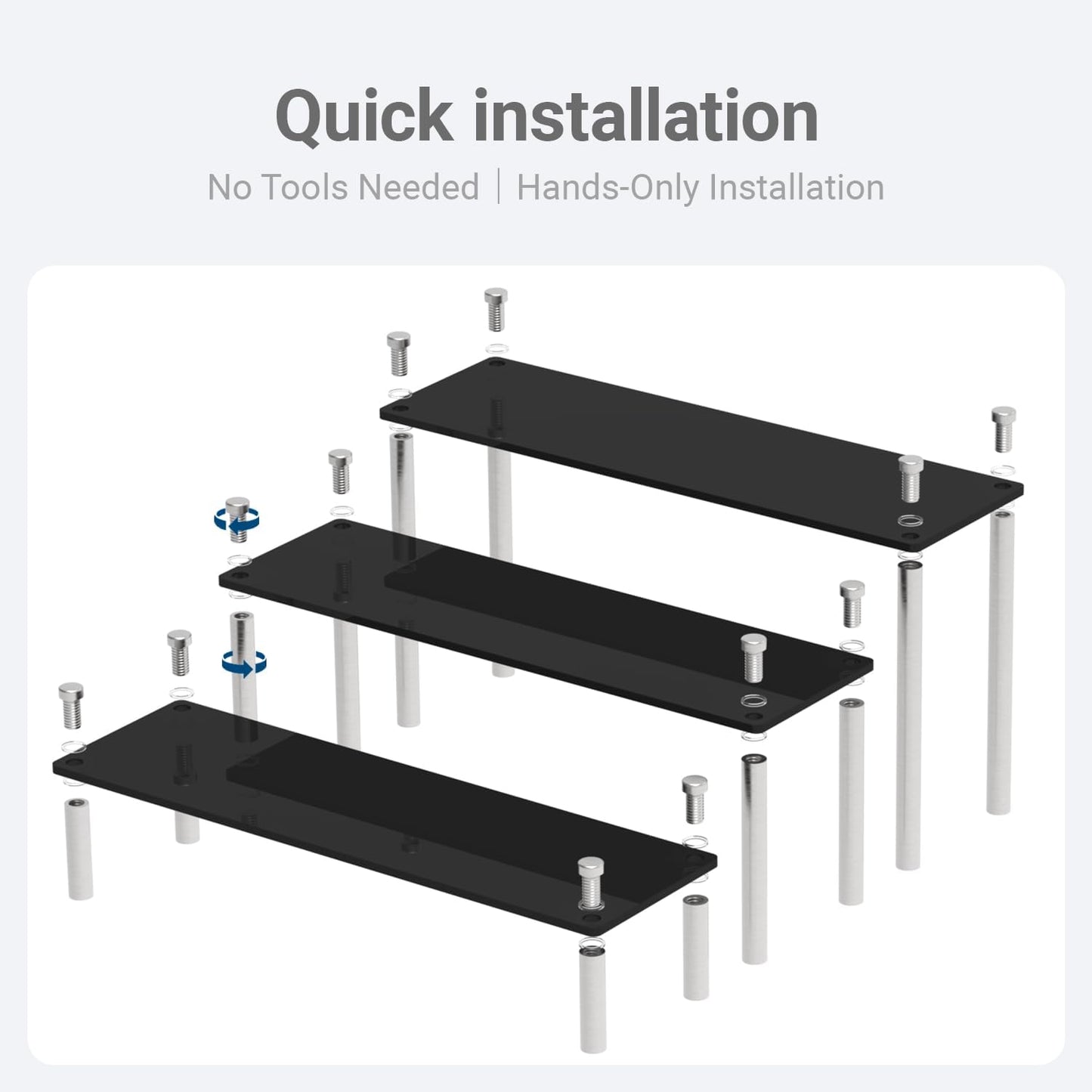 3-Tier Acrylic Display Riser Stand - Clear Organizer for Perfume, Cupcakes, Figures, Desserts, and Party Decoration