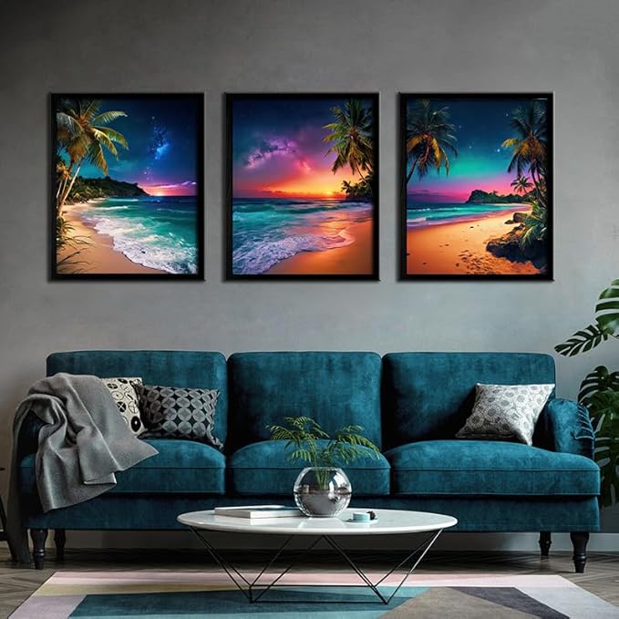 Beach Sunset Black Framed Wall Art - Image 7