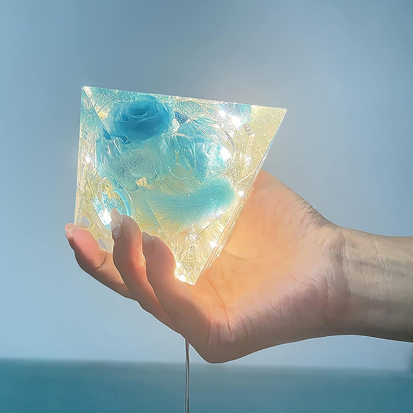 4 Pack Resin Mold Set - 4 Inch Dice, Triangle, Pentagon, 3D Candle & Chocolate Mold for Resin Candle & Soap Making