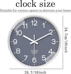 XNM Minimalist Wall Clocks Battery Operated Grey Analog Wall Clock - Image 3