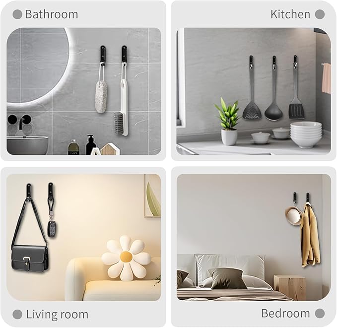 2PCS Foldable Wall Hooks, Flip Down Design - Image 5