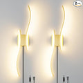 Daunton Modern Plug in Wall Sconce Set of 2, 3CCT Adjustable & Memory Function by Daunton