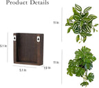 Wood Wall Planter Vase with Artificial Plants Wall Decor, Small Wall Plant - Image 4