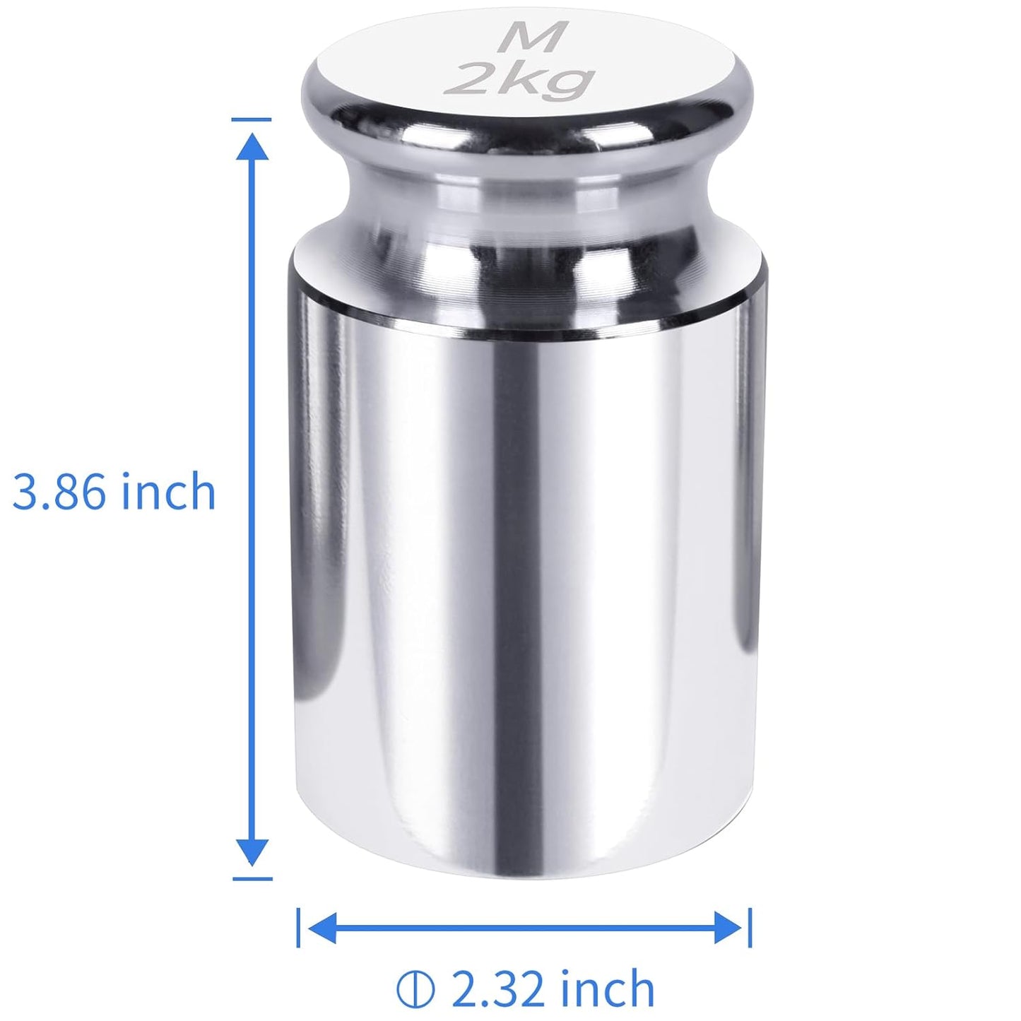 QP 2000g Calibration Weights, OIML Class M1 High Precision Gram Weights, Stainless Steel Scale Calibration Weight for Digital Scale, Balance Scale, Chrome Finish Scale Weights with Storage Case