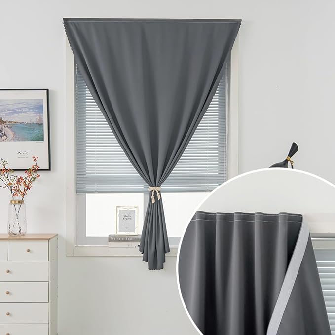 Magic Tape Blackout Curtains for Bedroom No Drillng Self Adhesive Curtains No - Image 5