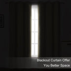LEMOMO Blackout Curtains 66 x 84 inch/Beige Curtains Set of 2 Panels/Thermal - Image 3