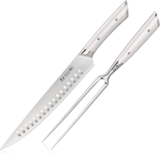 Cangshan HELENA Series German Steel Forged 2-Piece Carving Set (White)