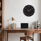 Mosewa Wall Clock 8 Inch Black Battery Operated Silent Non Ticking Simple - Image 8
